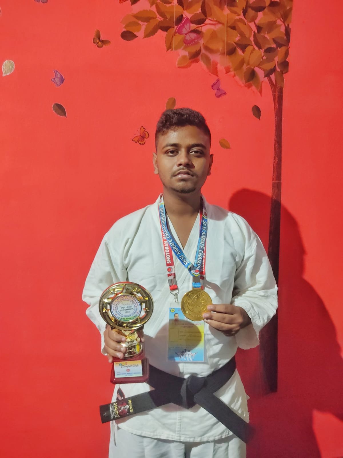 Dhananjay Debnath (B.Sc 3rd Sem) secured Gold Medal in All Assam State Karate Championship 2022